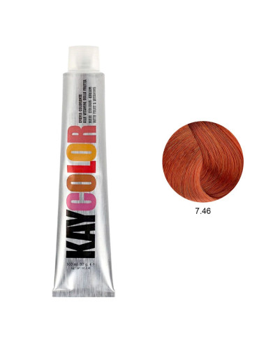 Coloração 7.46 Louro Acobreado Vermelho 100ml - Kaycolor Kay Color