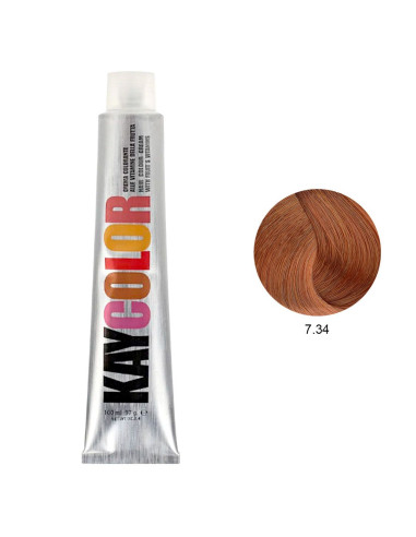 Coloração 7.34 Louro Acobreado Dourado 100ml - Kaycolor Kay Color