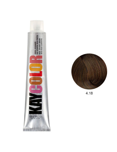 Coloração 4.18 Castanho Chocolate Intenso 100ml - Kaycolor Kay Color