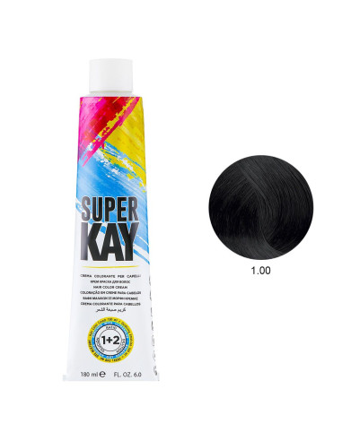 Coloração 1.00 Preto 180ml - SuperKay SUPERKAY 