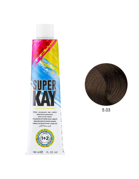 Coloração 5.03 Castanho Claro Natural Quente 180ml - SuperKay SUPERKAY 