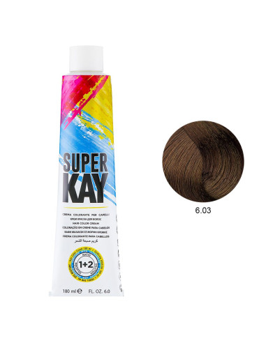 Coloração 6.03 Loiro Escuro Natural Quente 180ml - SuperKay SUPERKAY 