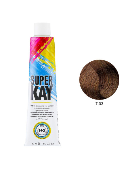 Coloração 7.03 Loiro Natural Quente 180ml - SuperKay SUPERKAY 