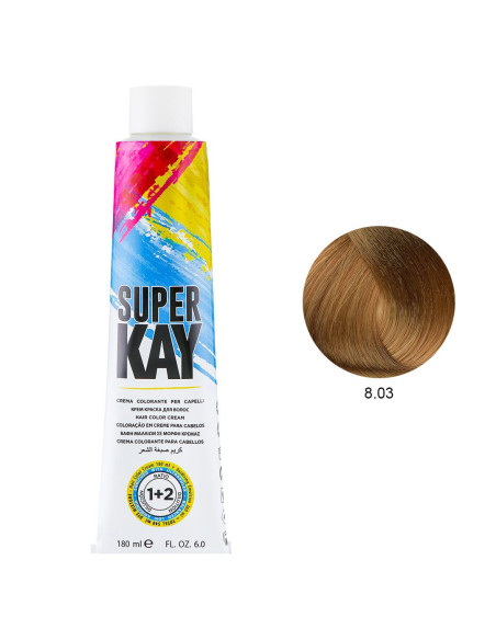 Coloração 8.03 Loiro Claro Natural Quente 180ml - SuperKay SUPERKAY 