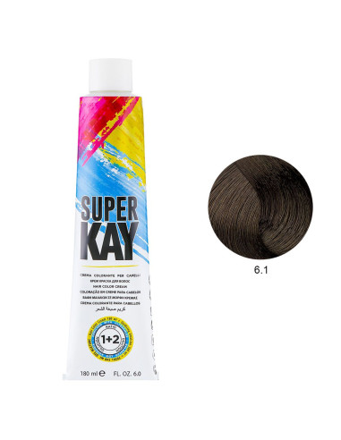 Coloração 6.1 Loiro Escuro Cinza 180ml - SuperKay SUPERKAY 