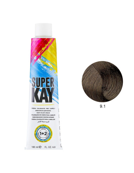 Coloração 9.1 Loiro Claríssimo Cinza 180ml - SuperKay SUPERKAY 