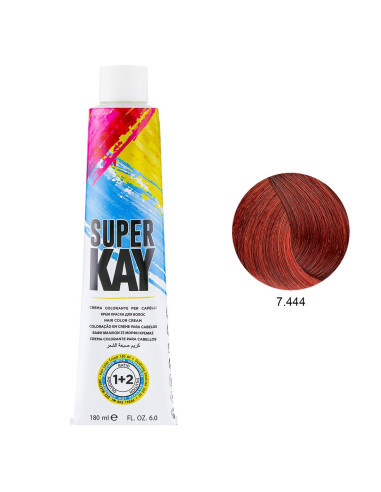 Coloração 7.444 Loiro Cobre Extra Intenso 180ml - SuperKay SUPERKAY 