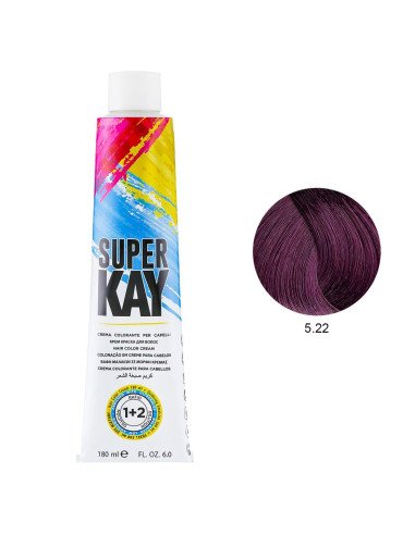 Coloração 5.22 Castanho Claro Violeta Intenso 180ml - Superkay SUPERKAY 