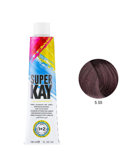 Coloração 5.55 Castanho Claro Acajú Intenso 180ml - SuperKay SUPERKAY 