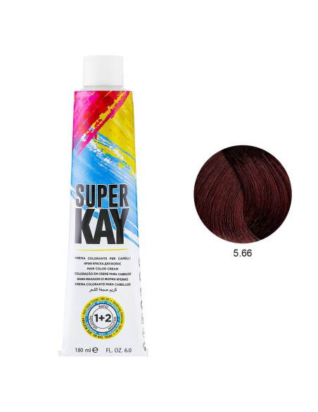 Coloração 5.66 Castanho Claro Ruivo Intenso 180ml - SuperKay SUPERKAY 