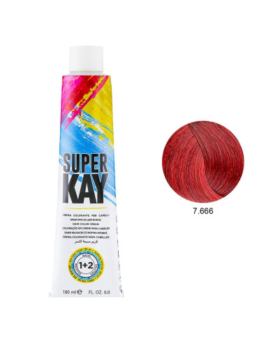 Coloração 7.666 Loiro Ruivo Extra Intenso 180ml - SuperKay SUPERKAY 