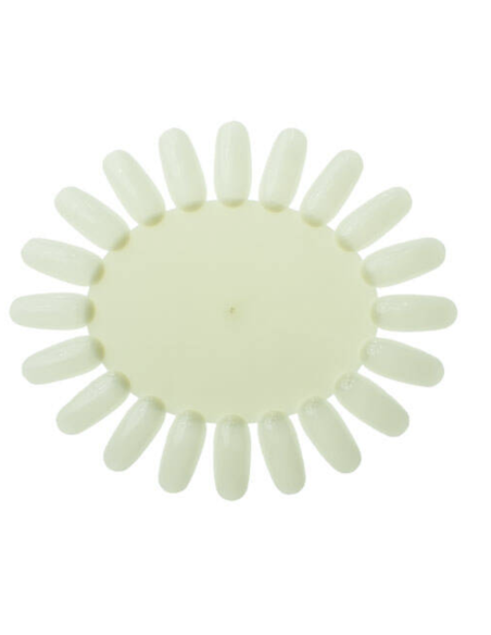 Muestrario redondo blanco de uñas, 20 colores