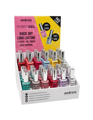 Kit Expositor 36 Uni Hybrid Gel Expositores Andreia Profissional