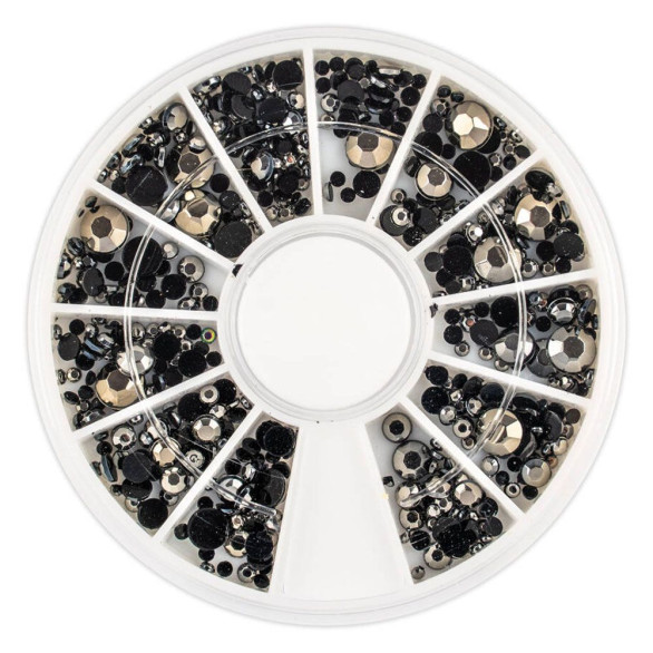 Carrusel nail art tachuelas plateadas