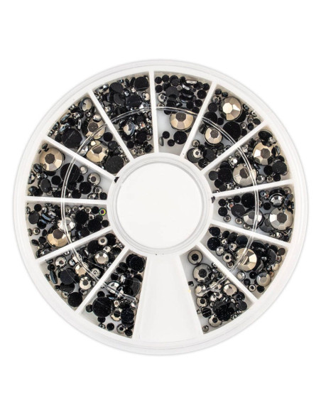 Carrusel nail art tachuelas plateadas