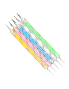 Herramientas dotting para nail art, 5 unidades