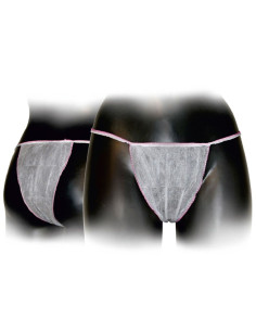 Tanga desechable de mujer TNT blanca, 100 unidades