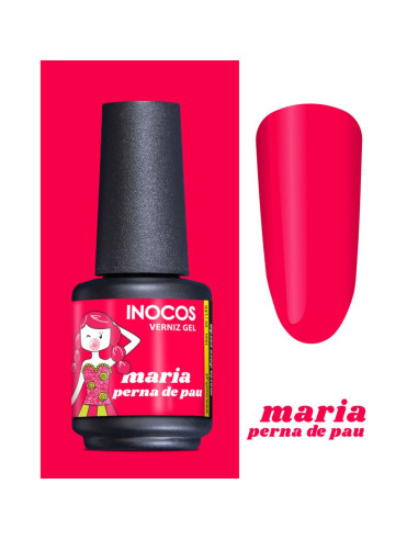 Verniz Gel Maria Perna de Pau 15ml Rosa Pitaya Coleção Maria Doce Verão Inocos INOCOS Verniz Gel