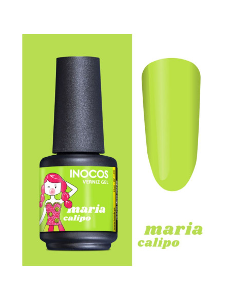 Verniz Gel Maria Calipo 15ml Verde Kiwi Coleção Maria Doce Verão Inocos INOCOS Verniz Gel