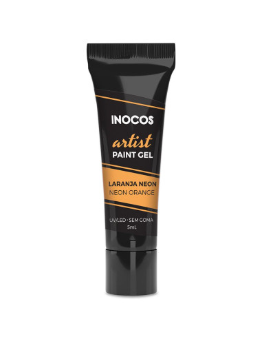 Paint Gel Artist Laranja Neon 5ml - Inocos INOCOS Nail Art