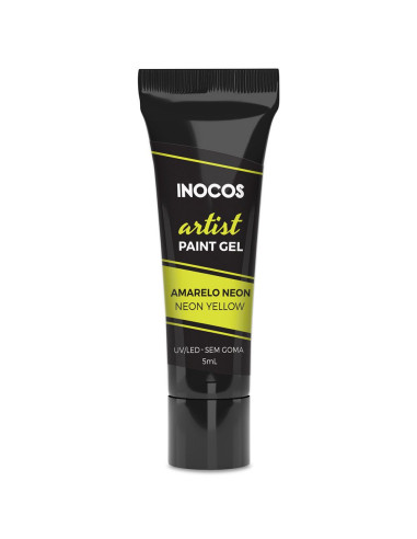 Paint Gel Artist Amarelo Neon 5ml - Inocos INOCOS Nail Art