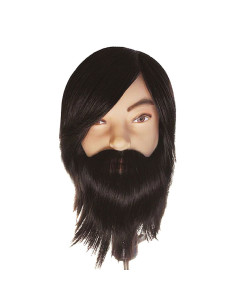Cabeza de prácticas masculina, cabello humano 25 cm