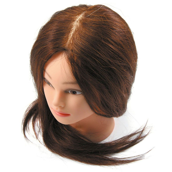 Cabeza de prácticas cabello natural 45 cm