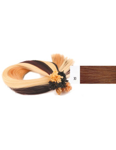 Extensiones rubio medio cobrizo 30, 55 cm, 50 unidades
