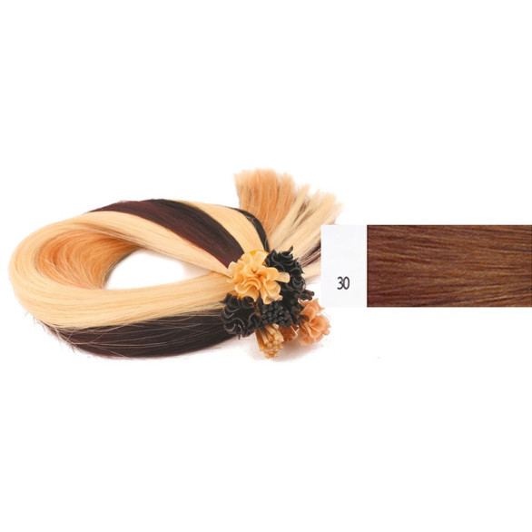 Extensiones rubio medio cobrizo 30, 55 cm, 50 unidades