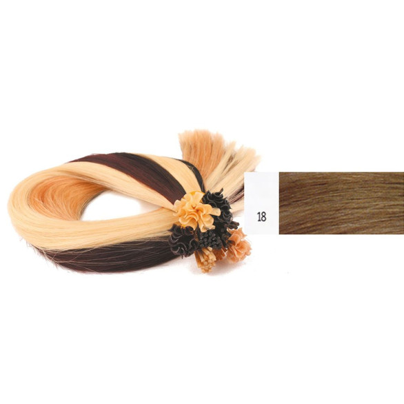 Extensiones rubio claro ceniza 18, 55 cm, 50 unidades