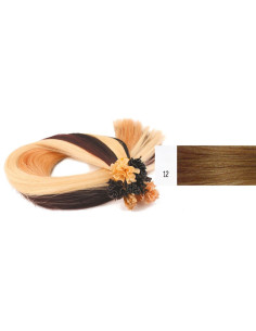 Extensiones rubio claro beige 12, 55 cm, 50 unidades