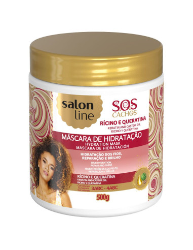 Máscara SOS Cachos Rícino e Queratina 500gr - Salon Line Salon Line SOS Cachos