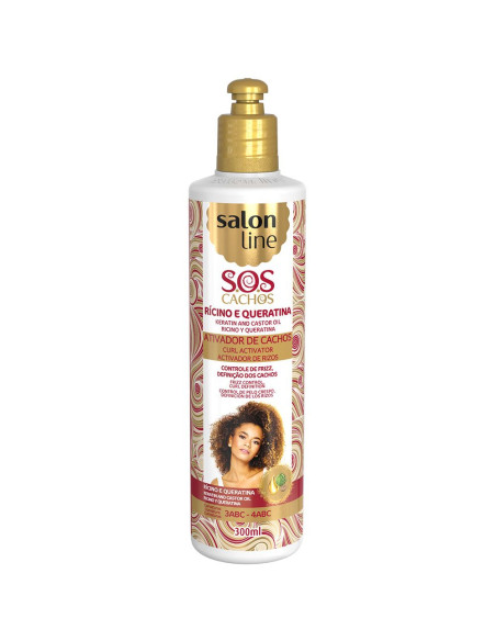 Activador rizos SOS Cachos ricino y queratina Salon Line 300 ml
