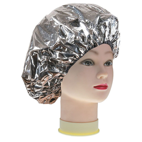 Gorro térmico plateado para tratamientos capilares
