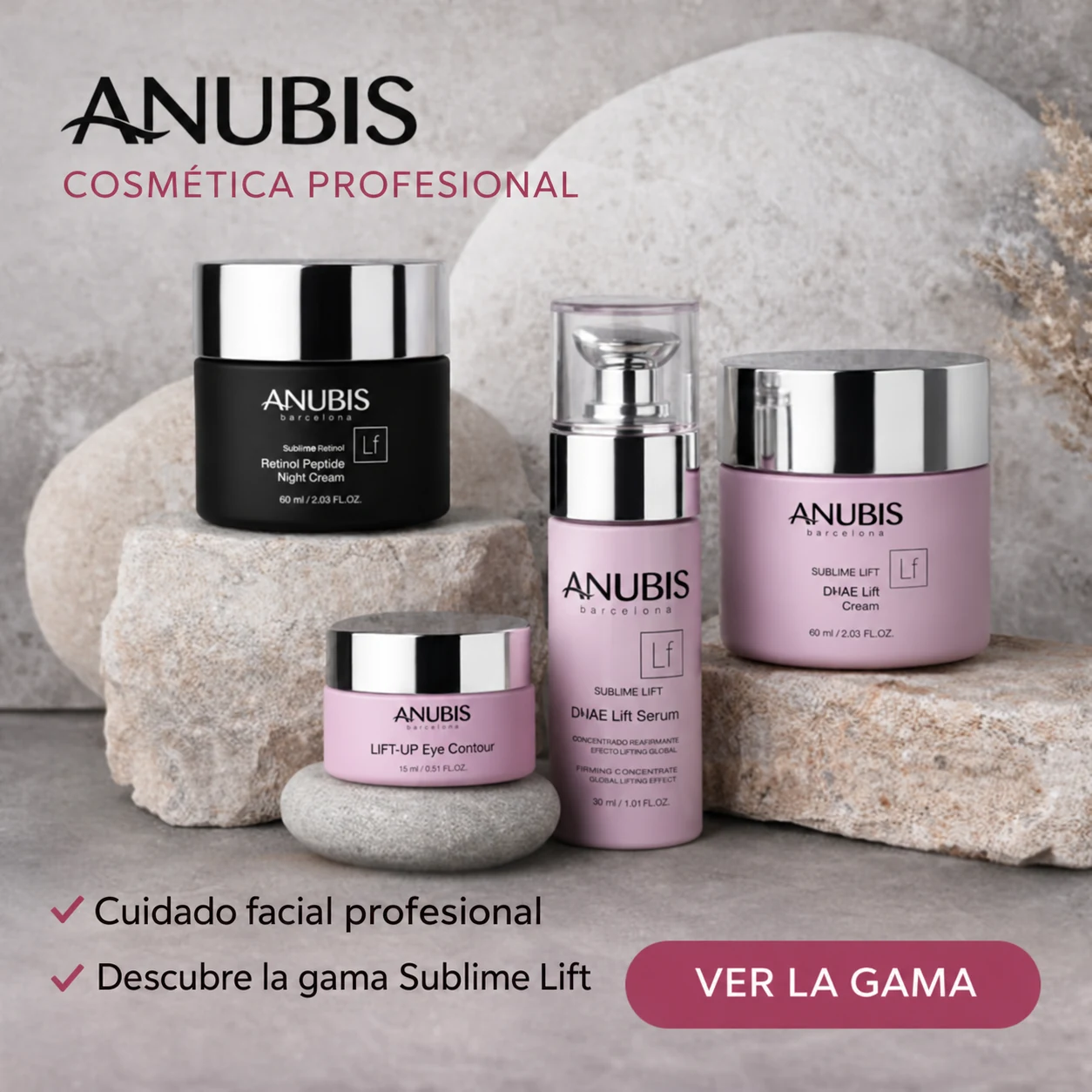 ANUBIS: cosm&eacute;tica facial profesional y gama Sublime Lift